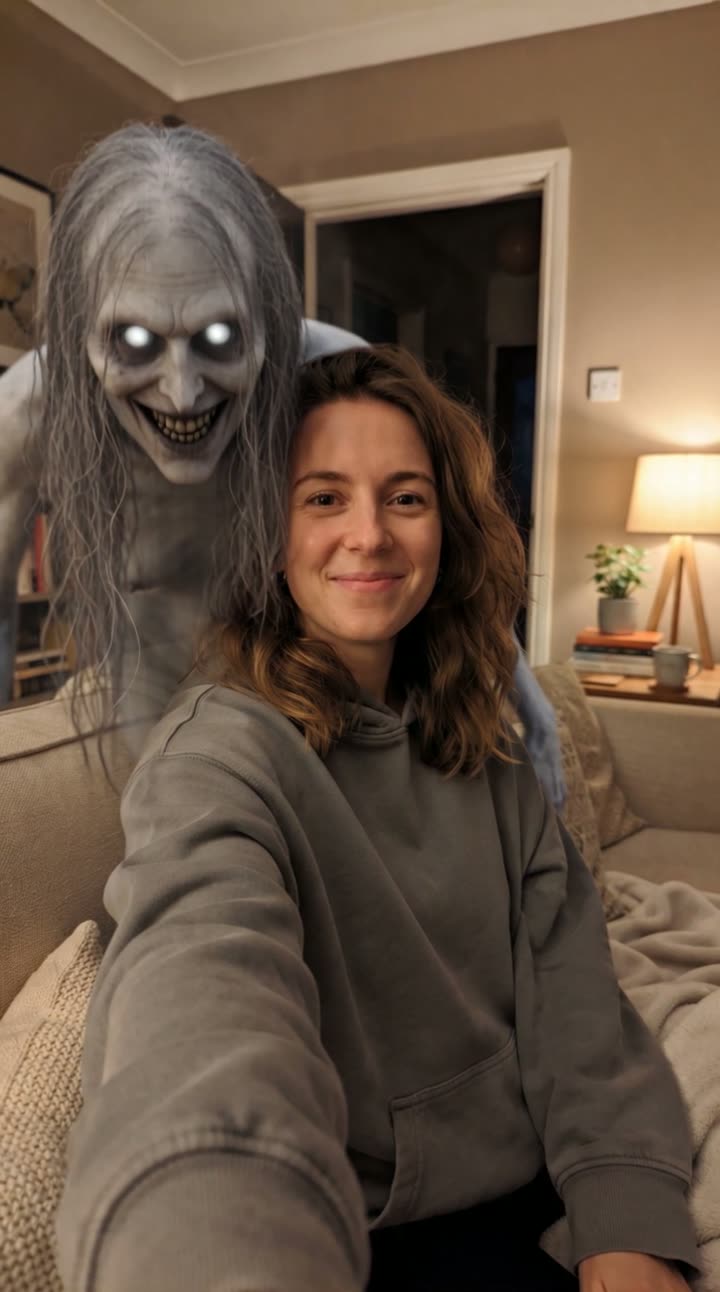 Selfie on the sofa: Result