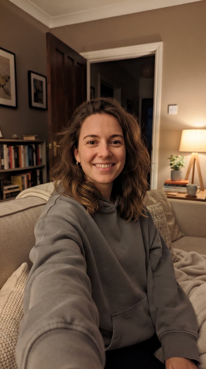 Selfie on the sofa: Your photo